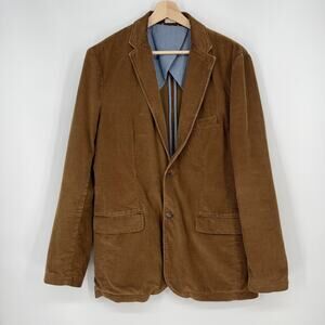 J.Crew Vintage Cord Corduroy Blazer Jacket Brown Mens Large Tall Sport Coat